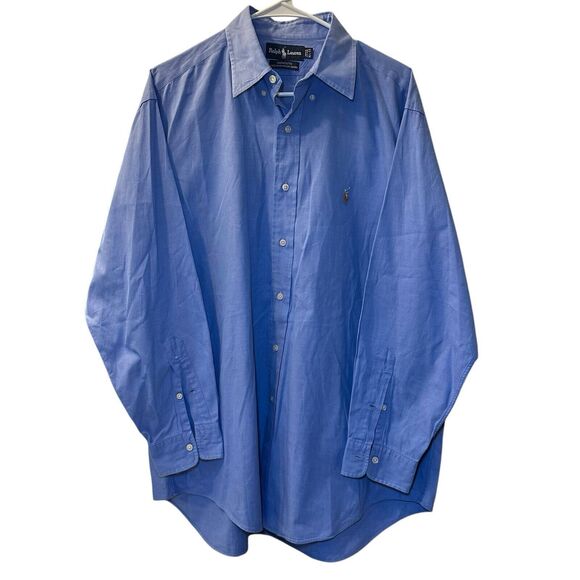 Polo Ralph Lauren Yarmouth Droptail Shirt Men 16.5-33 Blue Flesh Color Horse - Picture 1 of 6